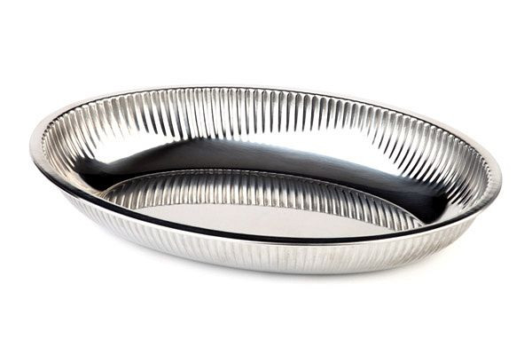 Bol inox APS, 26,5 x 18,5 cm, hauteur : 4 cm, inox, bord roulé, 40110