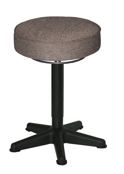 Tabouret de travail Lotz, rembourrage d'assise anthracite, base en plastique noir, Ø 440 mm, dégagement circulaire, hauteur d'assise 530-720 mm, 3510.03