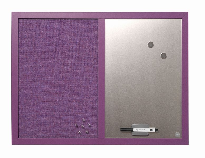 Tableau combiné Bi-Office violet, surface feutre et acier 60x45cm, MX04330418