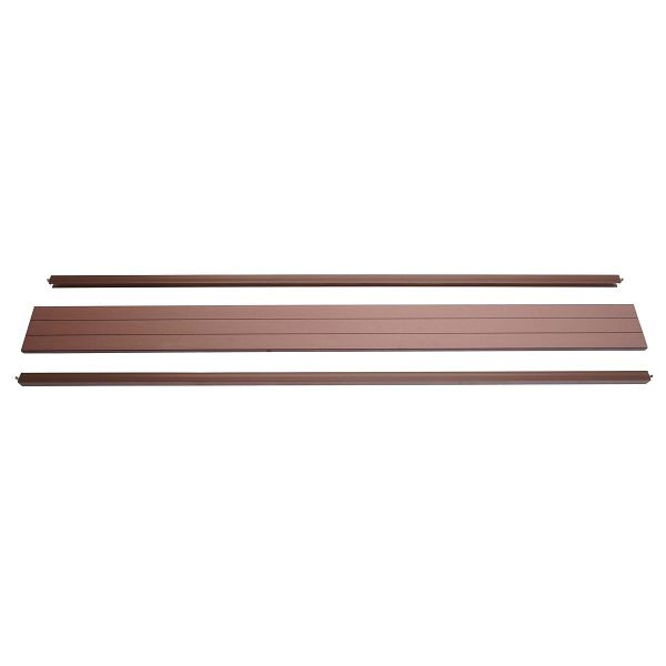 Ensemble d'extrémité Mendler pour brise-vue WPC Sarthe, profil d'extrémité coupe-vent, poteau en aluminium, 180cm, marron, 76259