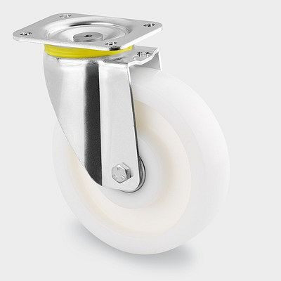 Roulette pivotante TENTE-ROLLEN, roue Ø 200 mm, capacité de charge 800 kg, hauteur de construction 240 mm, D 75 Shore, 4680UOP200P63