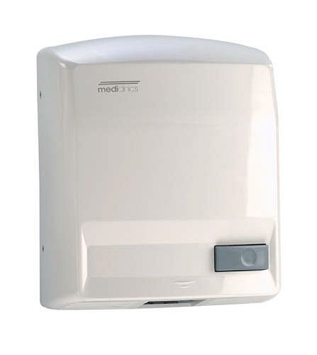 Sèche-mains All Care Mediclinics avec bouton poussoir blanc, 12125