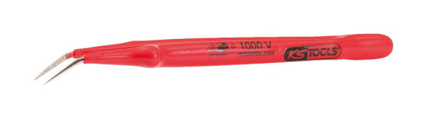 Pince à épiler KS Tools avec isolation de protection, courbée, 15,5 mm, 117.1624