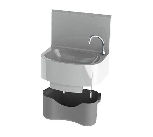 Lave-mains SOFINOR monobloc avec commande au genou avec cuve thermoformée, LMAMP