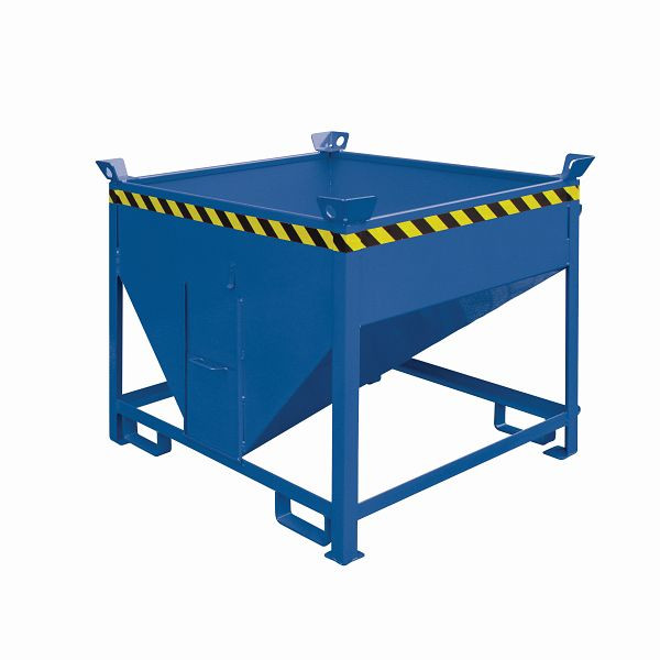 Conteneur silo industriel Eichinger avec glissière de sortie, 750 litres bleu gentiane, 20541000000097