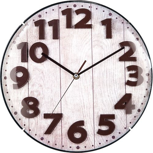 Horloge murale à quartz Technoline, aspect bois, plastique, dimensions : Ø 30 cm, WT 7430