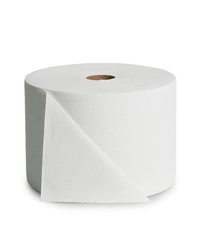 Lingettes en cellulose très absorbantes DENIOS, particulièrement épaisses et douces, blanches, 1 rouleau, 130-038