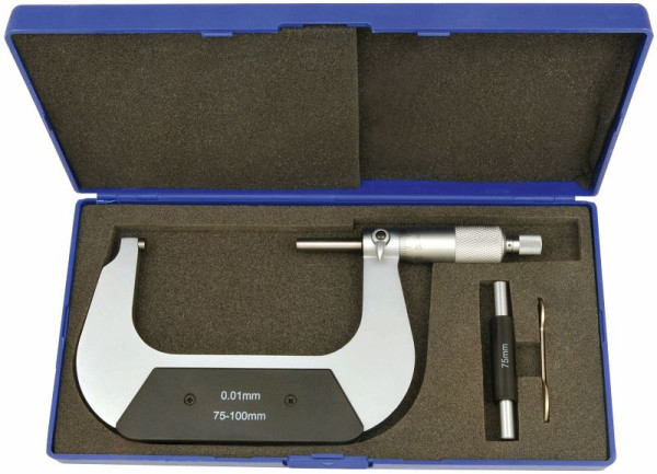 Micromètre de précision ELMAG 50-75 mm, lecture 0,01 mm, surfaces de mesure HM, 88717