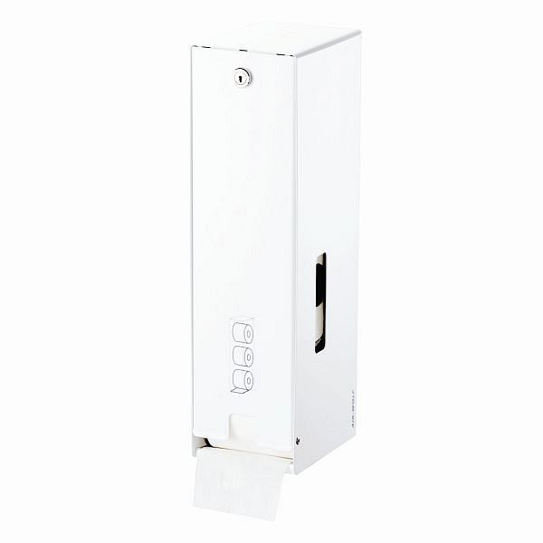Distributeur de papier toilette Air Wolf, série Omicron II, H x L x P : 423 x 116 x 148 mm, acier inoxydable blanc, 35-717