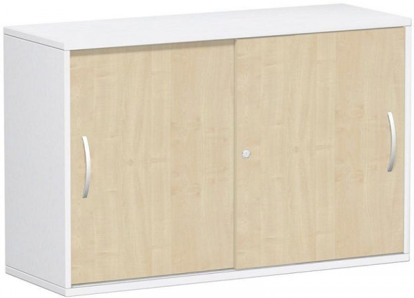 geramöbel panneau supérieur d'armoire à portes coulissantes 25 mm, avec pieds, verrouillable, 1200x425x798, érable/blanc, S-312253-AW
