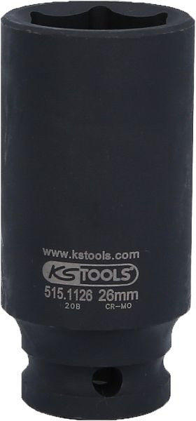 KS Tools Douille à chocs hexagonale 1/2", longue, 26 mm, 515.1126