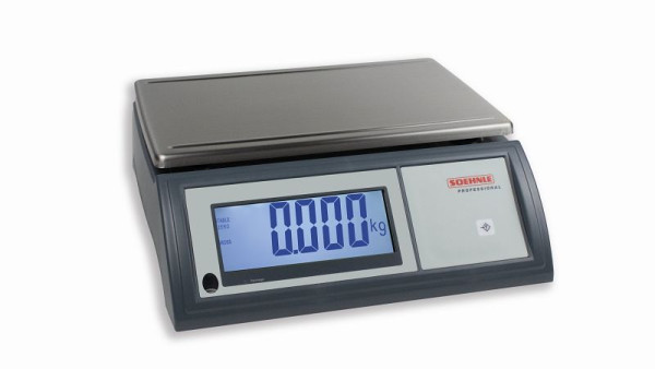 Balance compacte Soehnle calibrée, deux plages, charge maximale : 3/6 kg, incréments de chiffres : 1/2 g, 360 x 240 mm, grand écran, 9330.00.002/5710.00.004