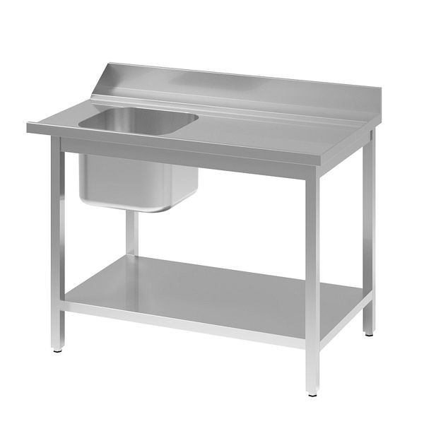 Table d'entrée Vaiotec TOPLINE 700, 1 vasque à gauche, côté montage à droite L : 1600 mm, 11518