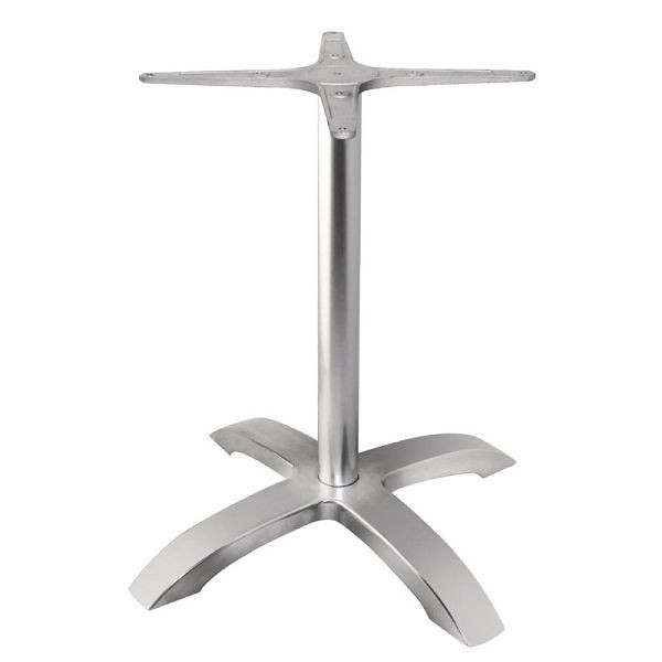 Pied de table Bolero avec piètement étoile, aluminium brossé, hauteur 68cm, GG660