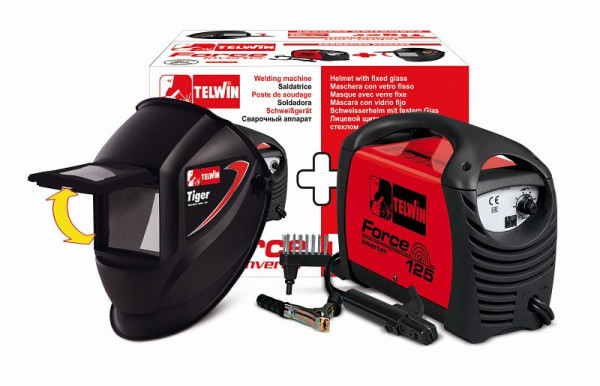 Poste à souder onduleur Telwin FORCE 125 + casque de soudage 230 V, 815861