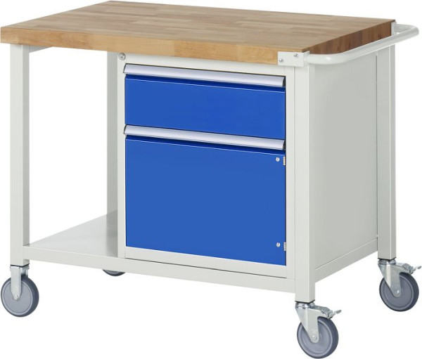 Etabli mobile RAU 8000 - modèle 8152, L1000 x P700 x H880-1080 mm, base système L995 x P650 mm, 1 x tiroir, 1 x porte battante, 05-8152A6-107B4H.11