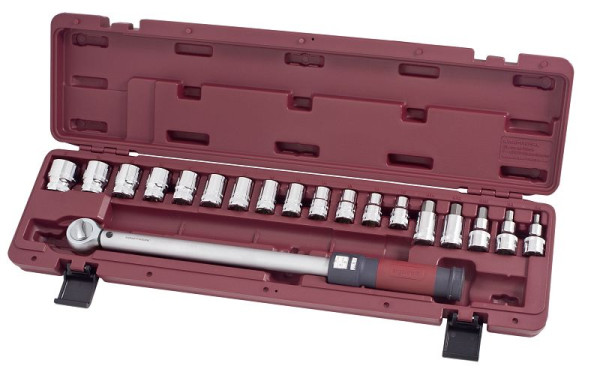 Kraftwerk Coffret de clé dynamométrique à clic commutable 1/2" 40-200 Nm, 19 pièces, 3235K1