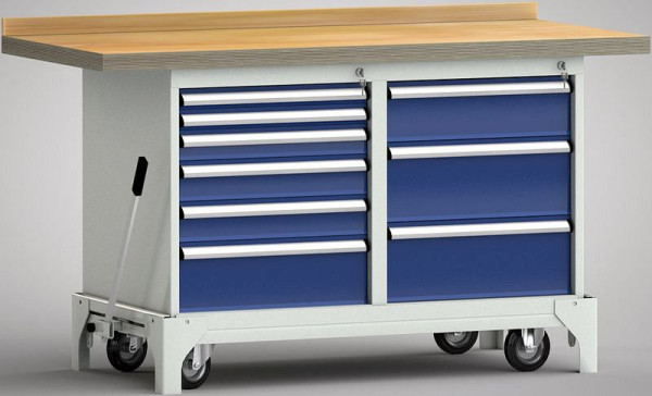 Etabli standard mobile KLW - 1500 x 700 x 866 mm L x l x H, WS782N-1500M40-E7026