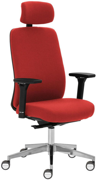 Chaise pivotante Mayer Sitzmöbel , accoudoirs 4D, piètement en aluminium, supporte jusqu'à 150 kg, roulettes robustes, rouge cerise, 2229_AV4D_KS_SYM++_XXL_ROB_30611