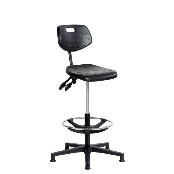 Chaise de travail SOFAME ERGODYN avec patins et repose-pieds, hauteur d'assise 56-82, piètement polyamide, W050050013