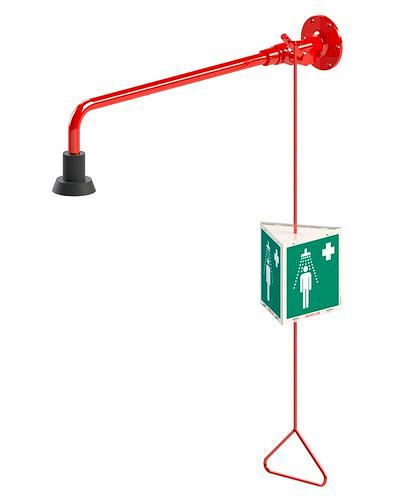 Douche de corps B-SAFETY, rouge, montage mural, DVGW, 306262