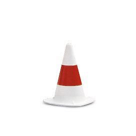 Cônes de signalisation DENIOS EUROPA, blancs, anneaux peints en rouge, H 330 mm, 311272