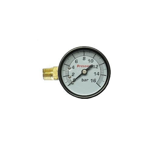 Manomètre AEROTEC 16 bar 50 mm - 1/4 pouce AG gauche, 9052176