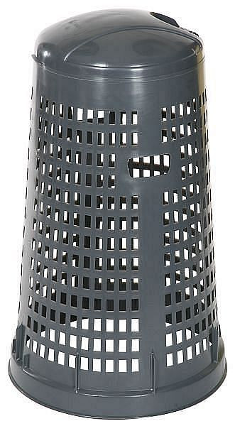 Renner poubelle en plastique 70-120 L, gris, empilable, Ø haut 385 mm, Ø bas 525 mm, hauteur 810 mm, gris, 8044-00