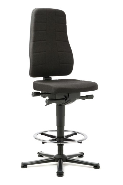 bimos All-In-One Highline avec patins et repose-pieds et revêtement en tissu noir, 570-830 mm, 9641-6801