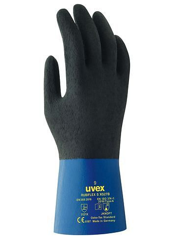 Gant de protection chimique uvex rubiflex S XG-27B, Cat III, 27 cm, taille. 11, UE : 10 paires, 210-294