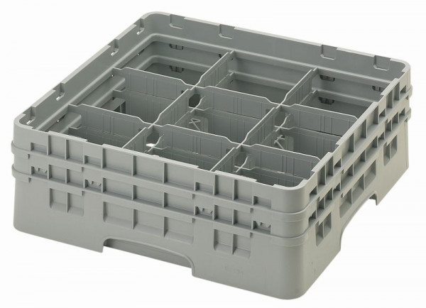 Panier de lavage Cambro 9 compartiments Camrack® 13,2 cm, gris doux, paquet de 4, 9S434151