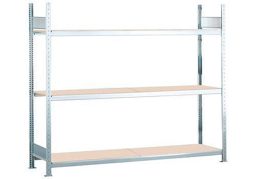 Étagère à grande portée Schulte avec panneaux de particules, champ de base, 3 niveaux de rangement, largeur des compartiments 2000 mm, 2060 x 436 x 2000 mm, 278942
