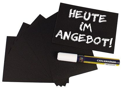 Tableau d'écriture Contacto, noir DIN A6, lot de 20, 7666/006