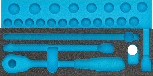 Insert en mousse souple Hazet à 2 composants, pour 900, 900 Z, dimensions / longueur : 342 mm x 172 mm Taille du système d'organisation : 1/3 (342 x 172 mm), 163-342L