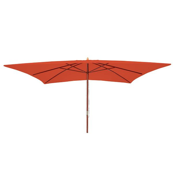 Parasol Mendler Florida, parasol de jardin parasol market, 3x4m polyester/bois 6kg, terre cuite, 65602