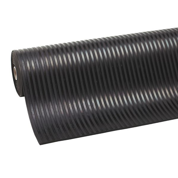 Notrax Rib 'n' Roll P3 Tapis de sol et revêtement de sol à nervures larges de 3 mm 759, noir, 900 mm, vendu au mètre, 759C0035BL
