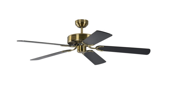 Ventilateur de plafond Pepeo Potkuri laiton antique / noir 132 cm avec chaînette, 1334201232v2
