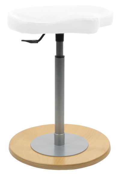 Tabouret Mayer Sitzmöbel avec assise ergonomique, plaque de base en hêtre naturel laqué, blanc polaire, 1168_N_30582