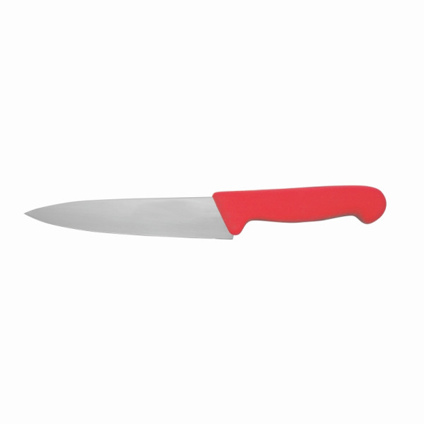 Couteau de chef Schneider, lame étroite, 16 cm, manche rouge, 260833