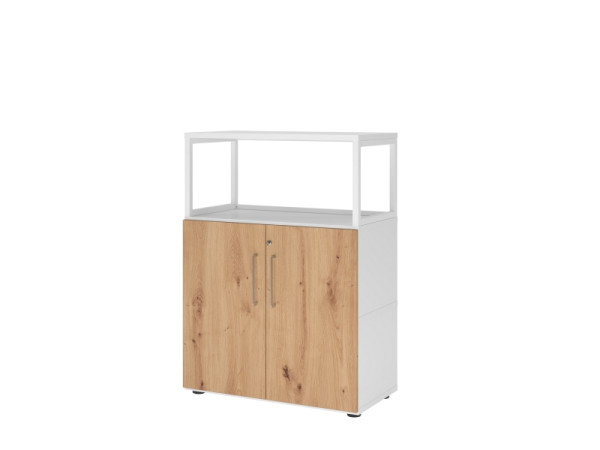 Hammerbacher étagère/portes, 3OH, blanc/chêne astre, VFW38T2RG/W/R/BS