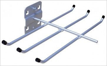 Porte-outil ADB, 6 volets, coudé à 45°, adapté aux trous Euro (10x10 mm / 38x38 mm), Ø : 6 mm, couleur : aluminium, RAL 9006, dimensions Lxl : 40 mm x 240 mm, 23154
