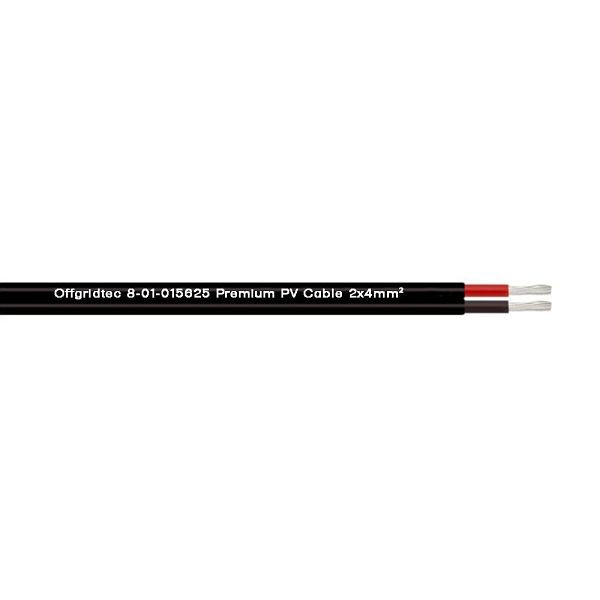 Câble solaire Offgridtec 2x4 mm² PV1-F 4 mm² câble solaire à deux conducteurs noir, 8-01-016005