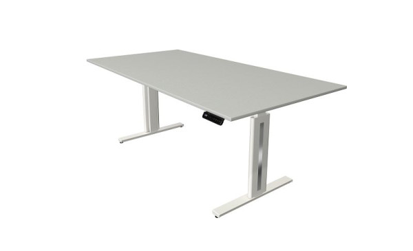 Kerkmann Move 3 Fresh table assis/debout, L 2000 x P 1000 mm, réglable en hauteur électriquement de 720 à 1200 mm, gris clair, 10185511
