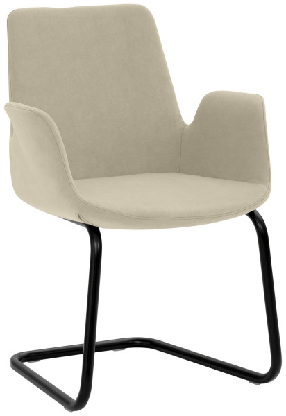 Fauteuil Mayer Sitzmöbel , structure en porte-à-faux, revêtement en poudre noir, taupe, 2009_F3_30484
