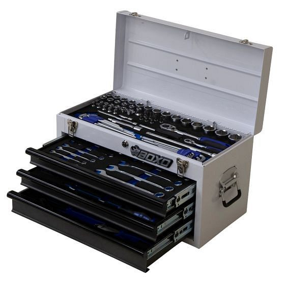 Boxo Stocked Mallette de transport à 3 tiroirs 94 pièces Blanc ECC20301BG