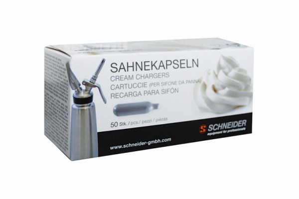 Capsules de crème Schneider, pour appareil à crème, # 196000 et # 196010, contenu du set : 50 pièces, 196030