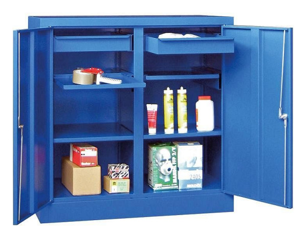 Armoire à portes battantes PAVOY avec éléments techniques avec cloison, avec portes en tôle pleine, 32372-100-008