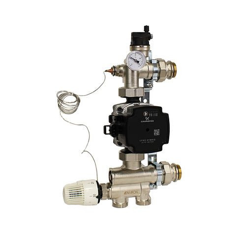 Kit de contrôle Environ à valeur fixe réglable de 20 à 70°C et pompe à haut rendement Grundfos UPM3 Hybrid 25/7 avec support, ENM059GUPM3
