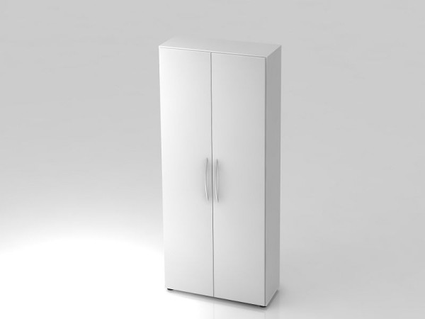 Armoire Hammerbacher 5OH 34, poignée courbée profondeur 6 cm blanc/blanc, 80x34,6x188 cm (LxPxH), V4100/W/W/BM