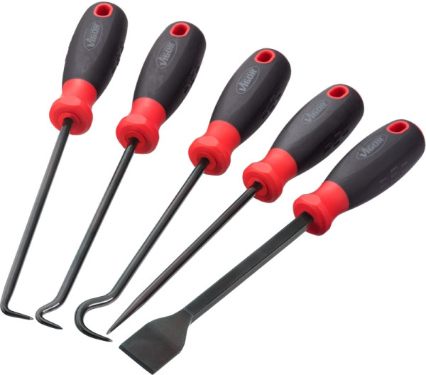 Jeu de crochets et grattoirs VIGOR, 260 mm, nombre d'outils : 5, V5045